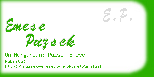 emese puzsek business card